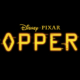 Disney Pixar's Hoppers logo in yellow on black background.