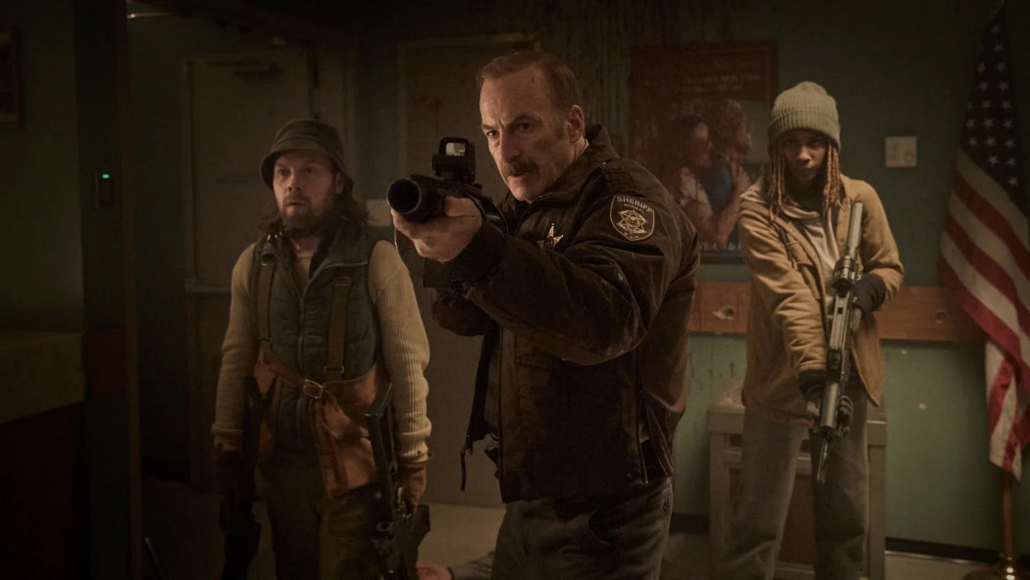 Brendan Fletcher, Bob Odenkirk and Reena Jolly in NORMAL, a Magnolia Pictures release. Photo courtesy of Magnolia Pictures.